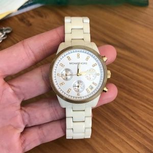 Michael Kors - White & Gold - Chronograph Watch